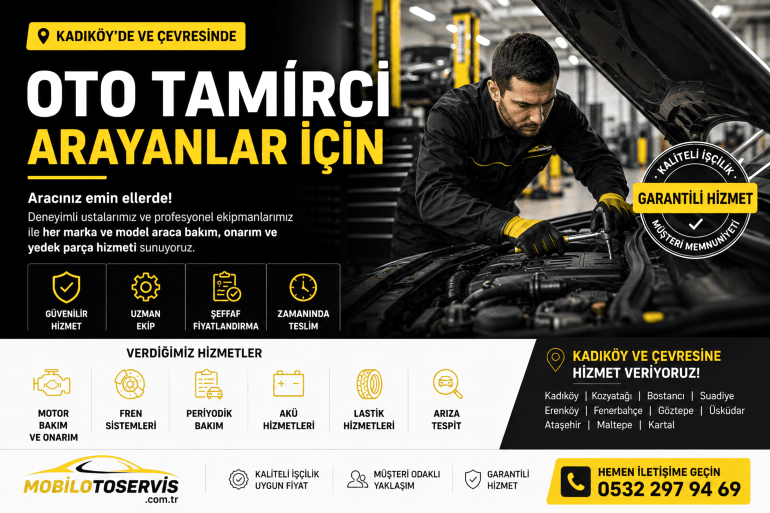 Kadıköy ve çevresinee en yakın oto tamirci